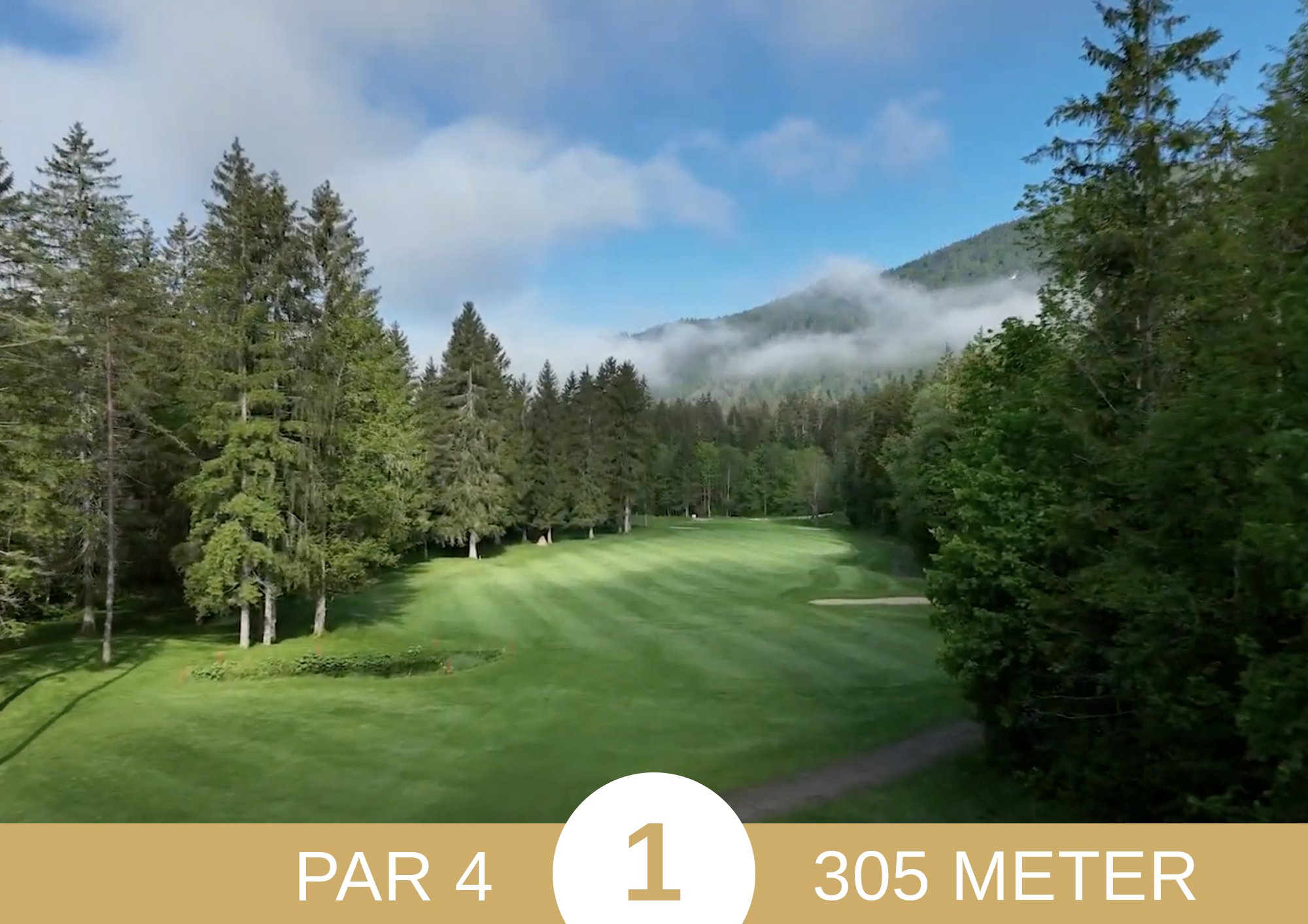 Golf Loch 1 des Kaiserwinkl Golf Kössen - Lärchenhof