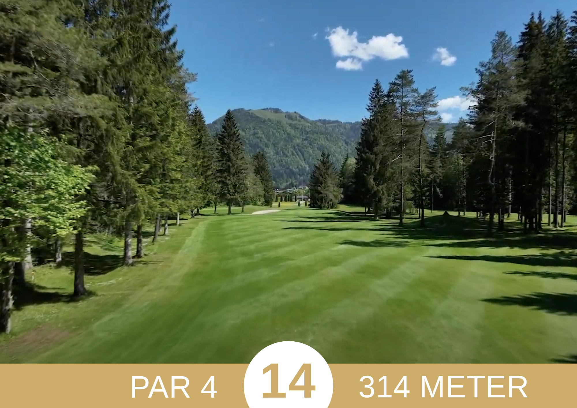 Golf Loch 14 des Kaiserwinkl Golf Kössen - Lärchenhof