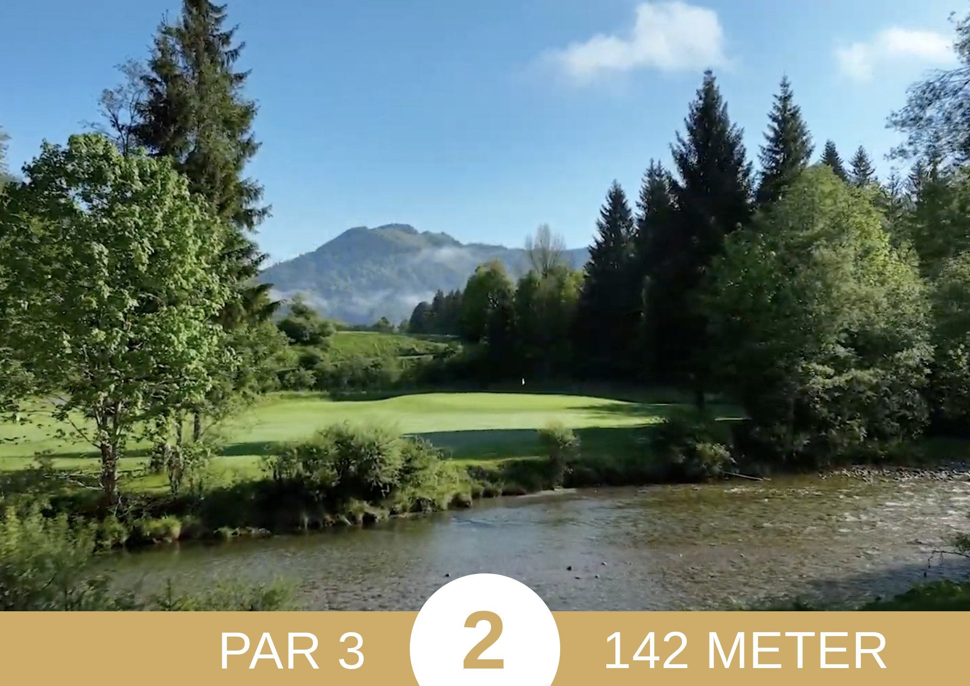 Golf Loch 2 des Kaiserwinkl Golf Kössen - Lärchenhof