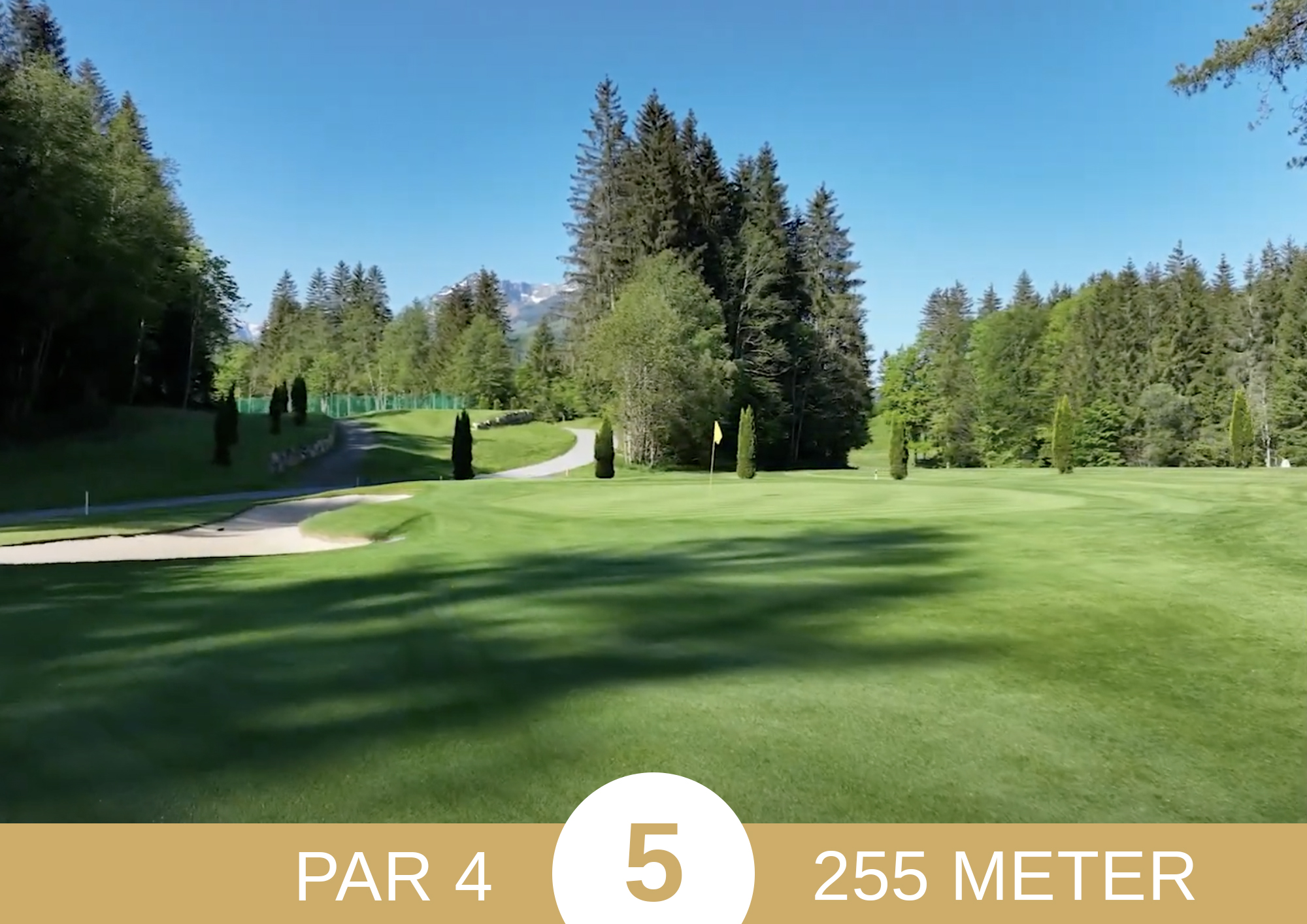 Golf Loch 5 des Kaiserwinkl Golf Kössen - Lärchenhof