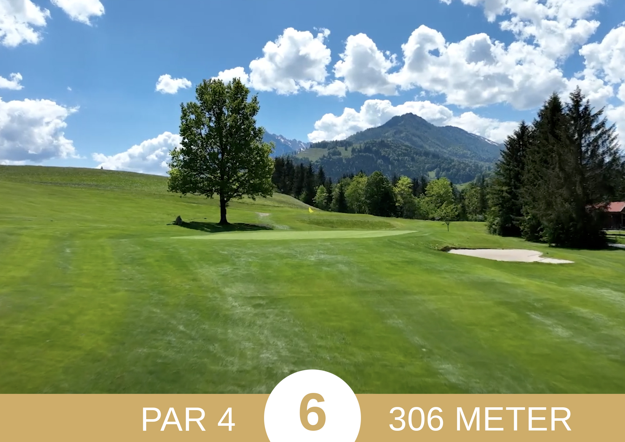 Golf Loch 6 des Kaiserwinkl Golf Kössen - Lärchenhof