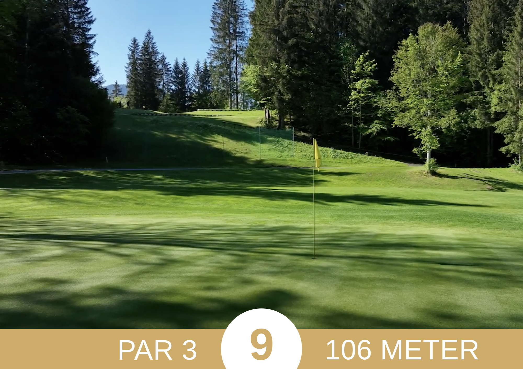 Golf Loch 9 des Kaiserwinkl Golf Kössen - Lärchenhof