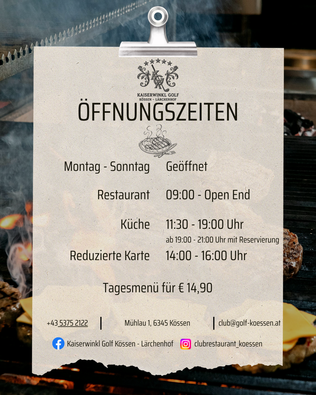 Weiß und Schwarz Modern Öffnungszeiten Instagram Post